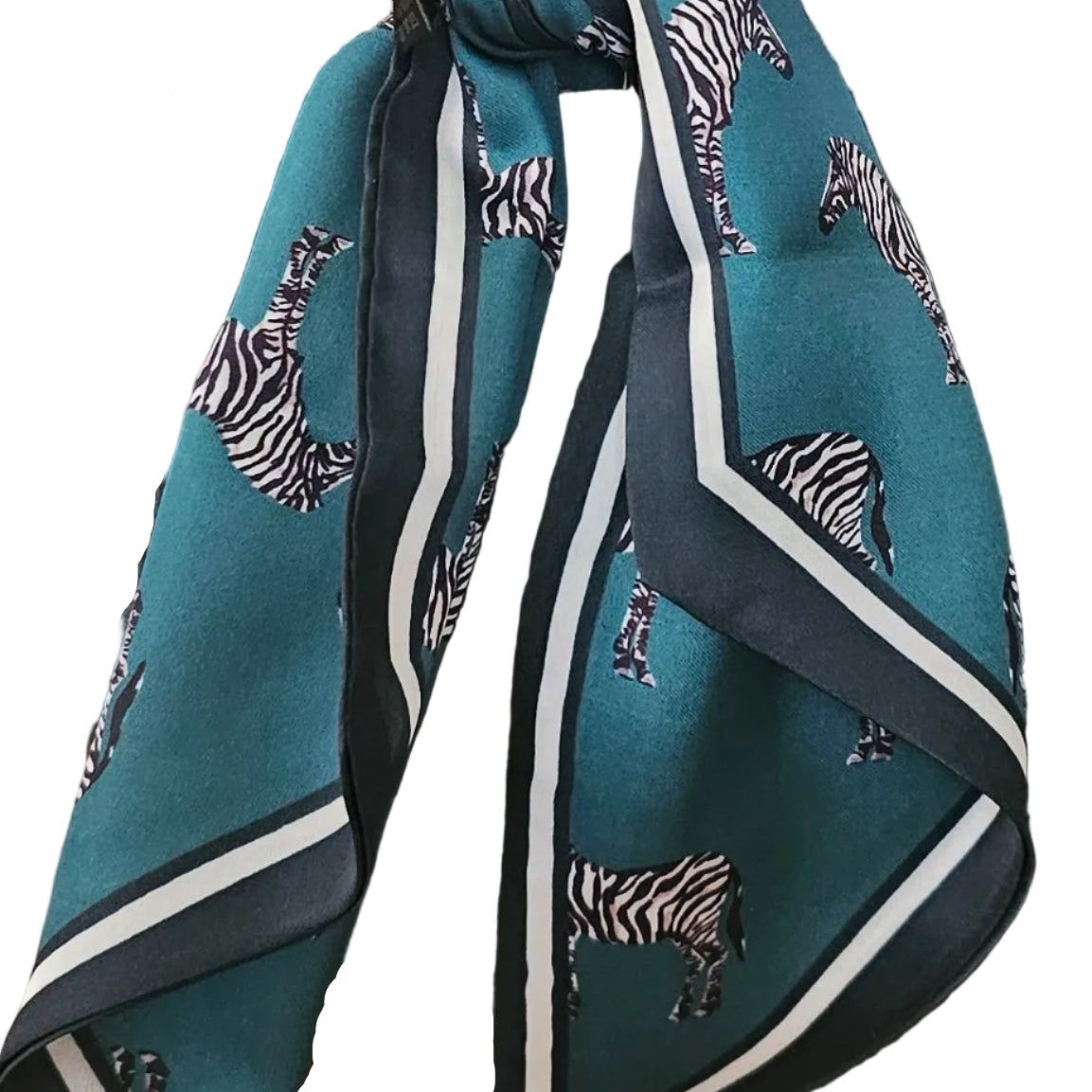 Wild Elegance Emerald Zebra Twilly Scarf