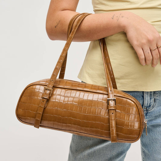 Athena Vegan Leather East West Shoulder Bag – Cognac