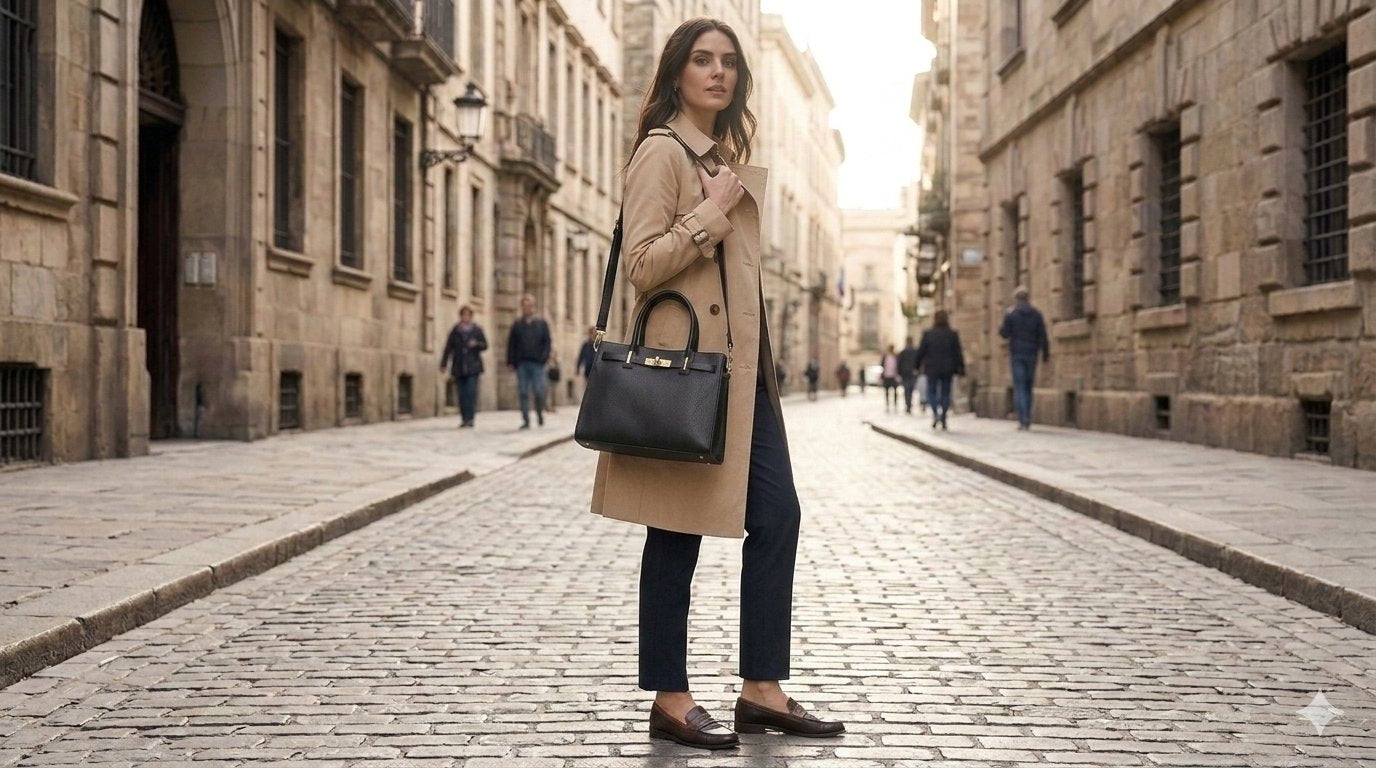 Milan Top Handle Satchel Nero