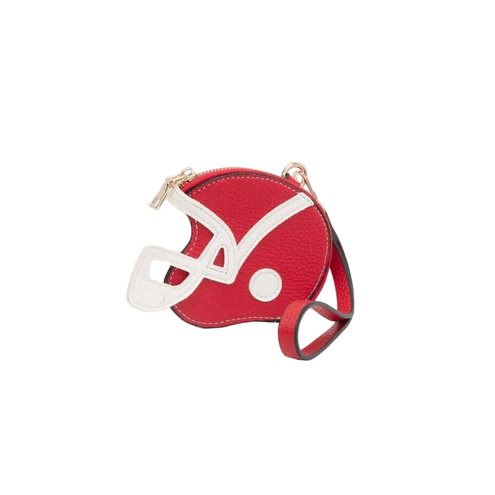 Game Day Football Helmet Coin Purse Wristlet – Red & White