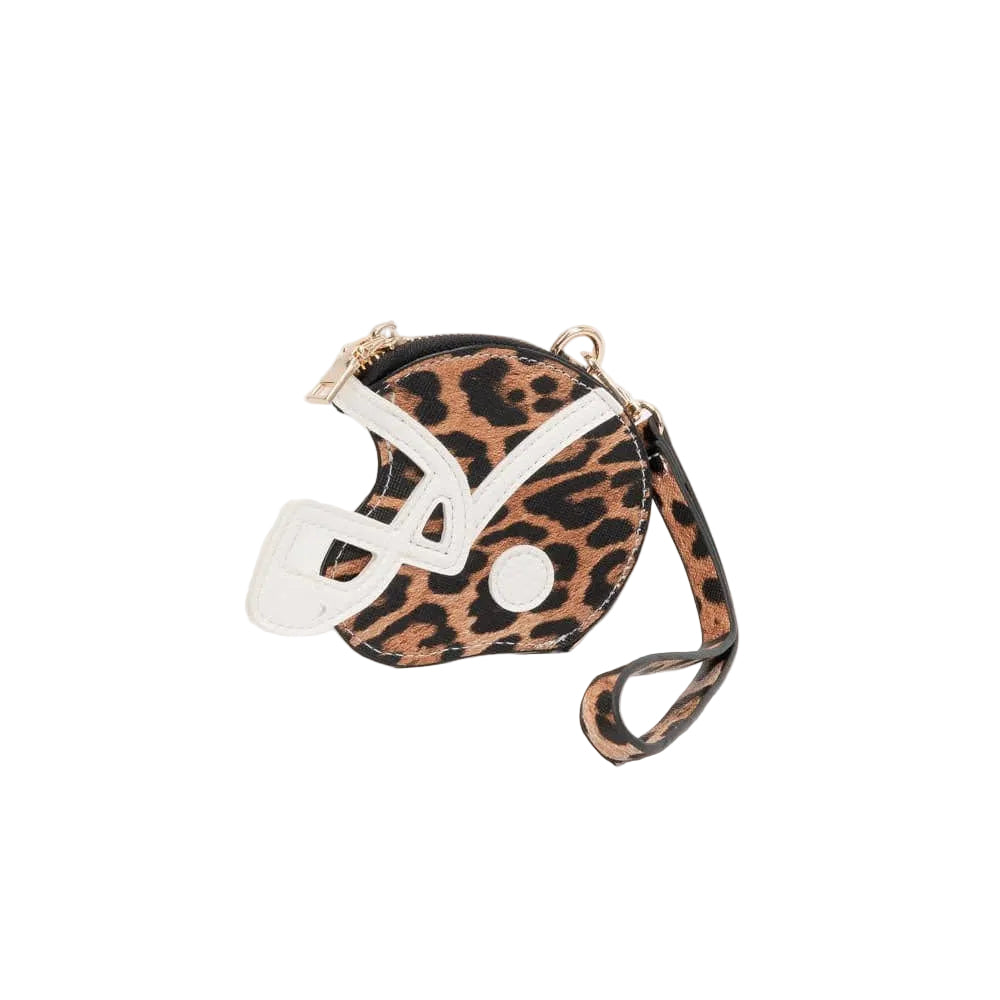 Game Day Football Helmet Coin Purse Wristlet – Leopard