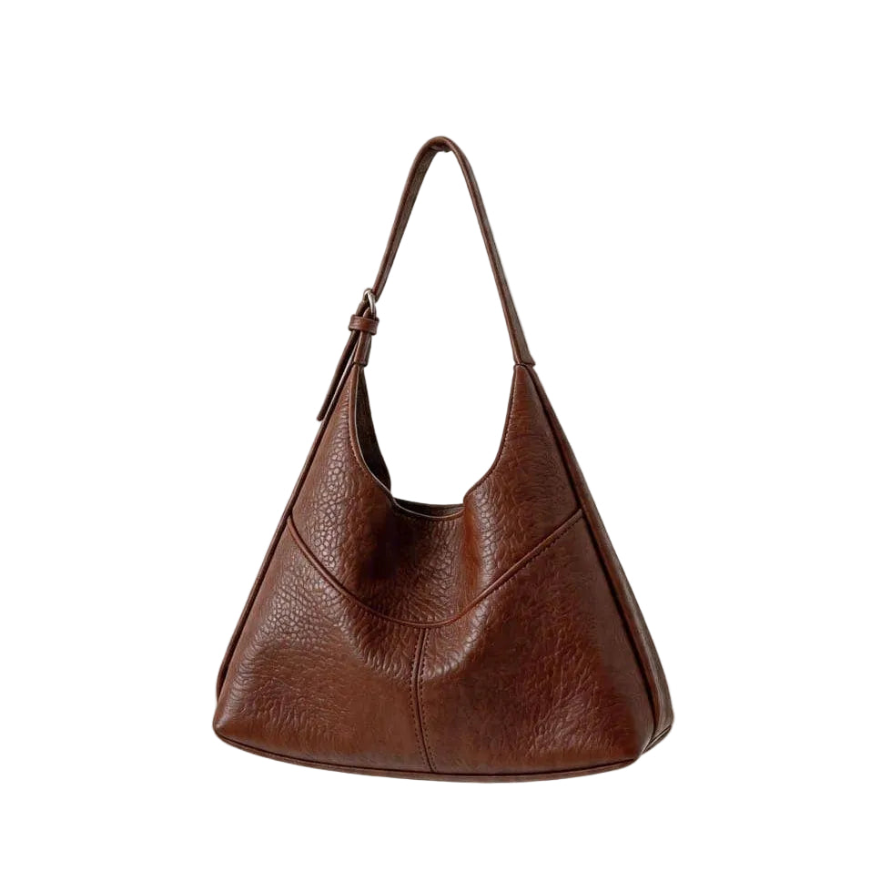 Riley Vegan Leather Hobo Shoulder Bag – Brown