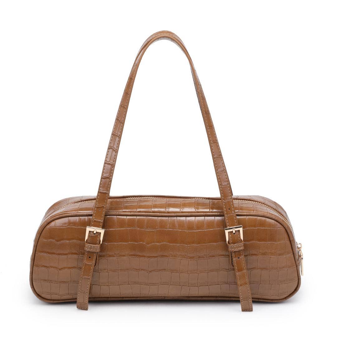 Athena Vegan Leather East West Shoulder Bag – Cognac