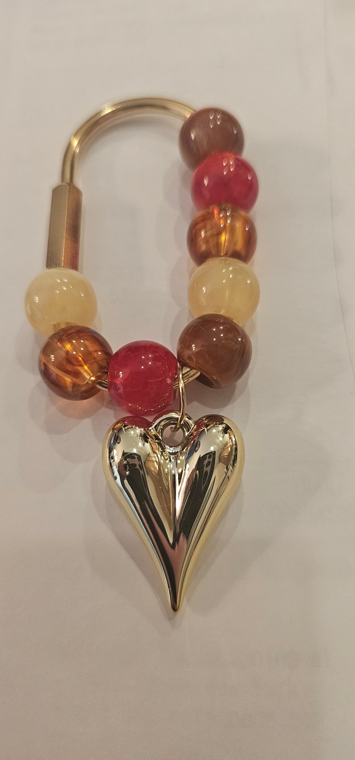 Love Me Beaded Heart Bag Charm