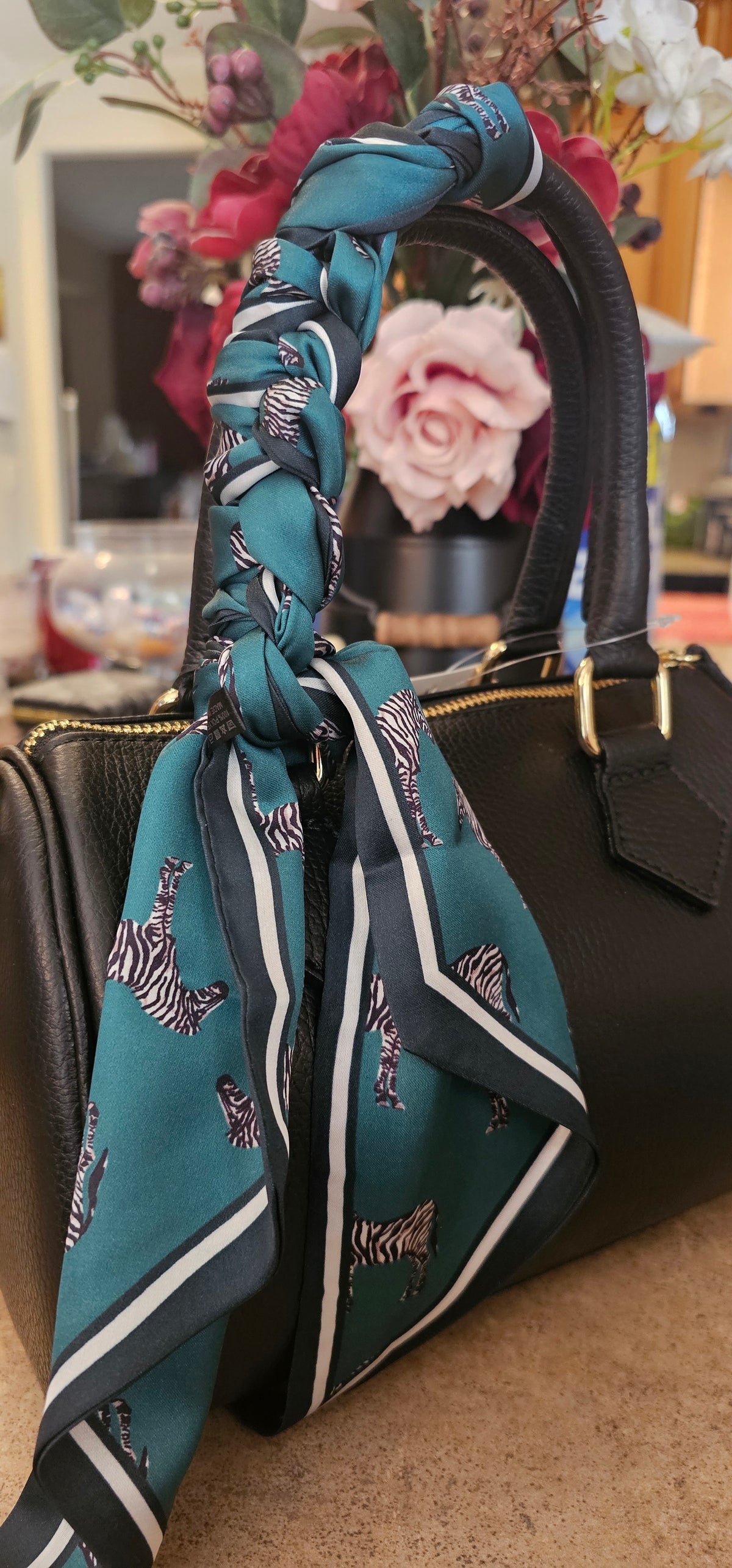Wild Elegance Emerald Zebra Twilly Scarf