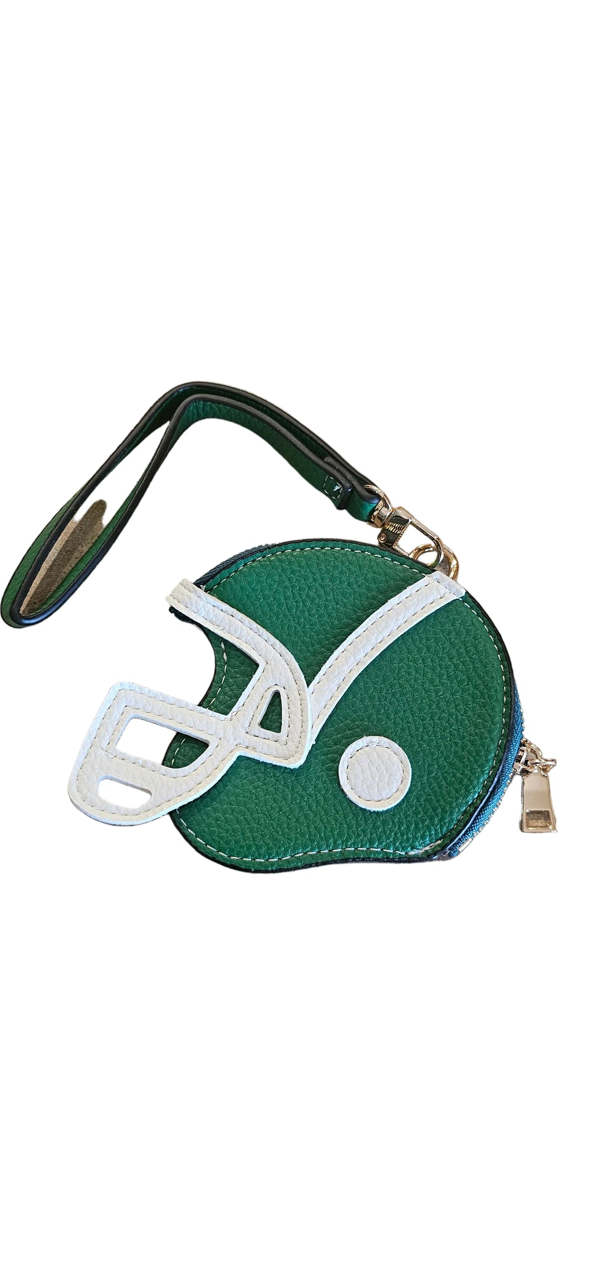Game Day Football Helmet Coin Purse Wristlet – Green