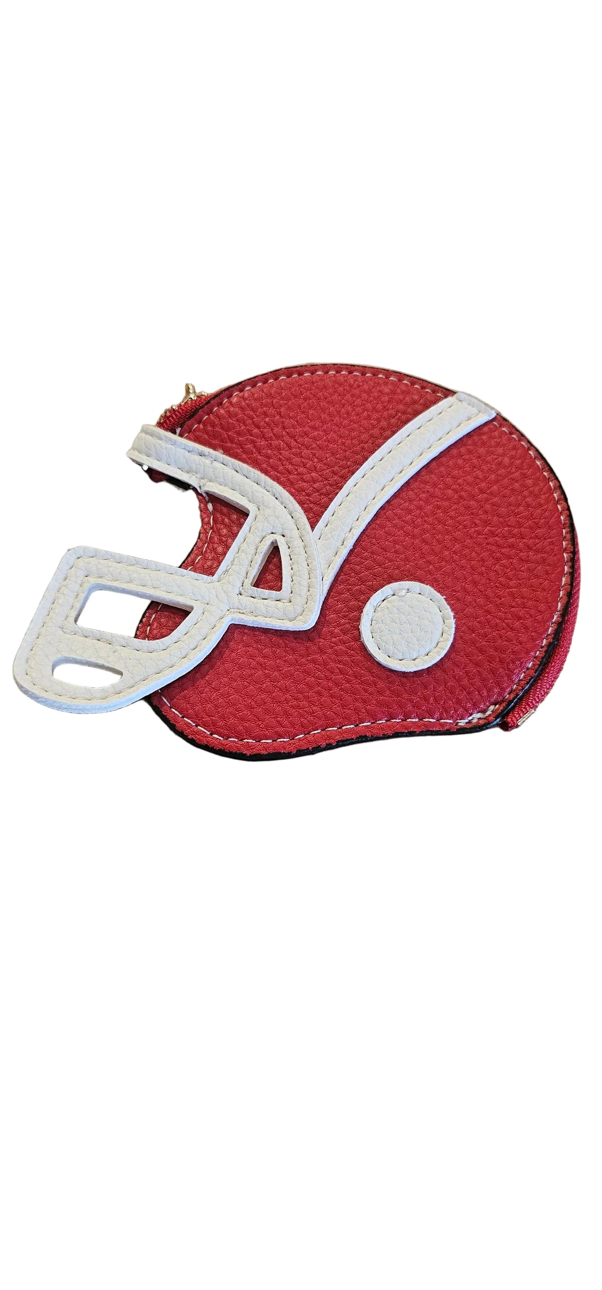 Game Day Football Helmet Coin Purse Wristlet – Red & White