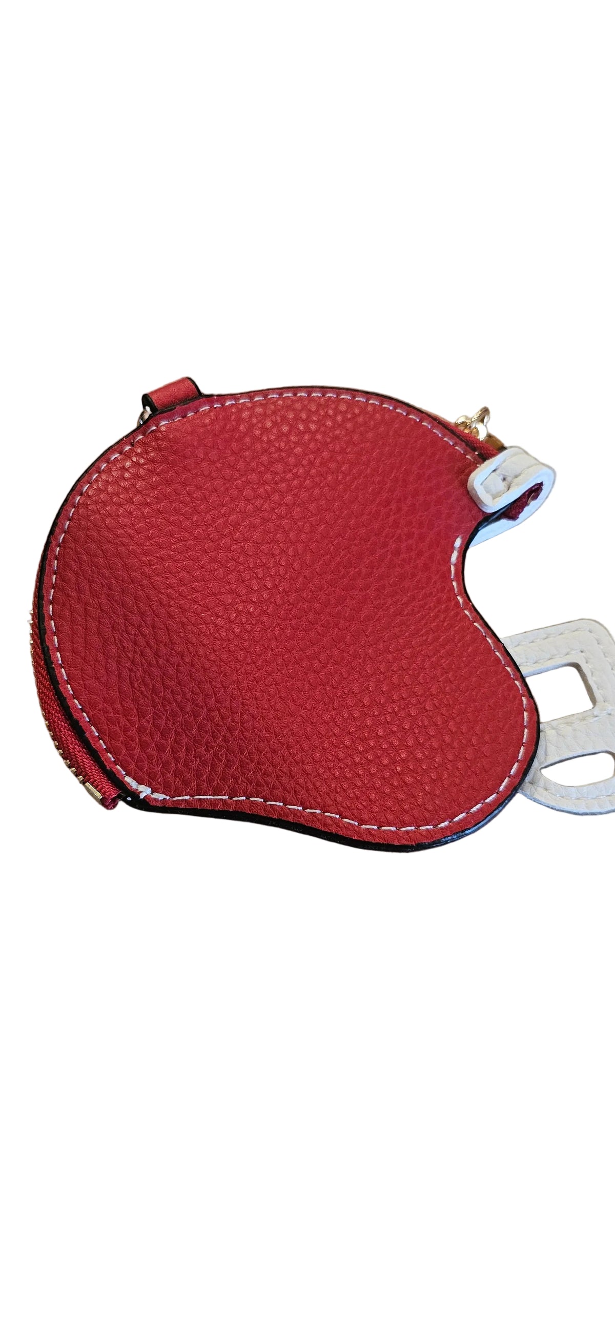 Game Day Football Helmet Coin Purse Wristlet – Red & White