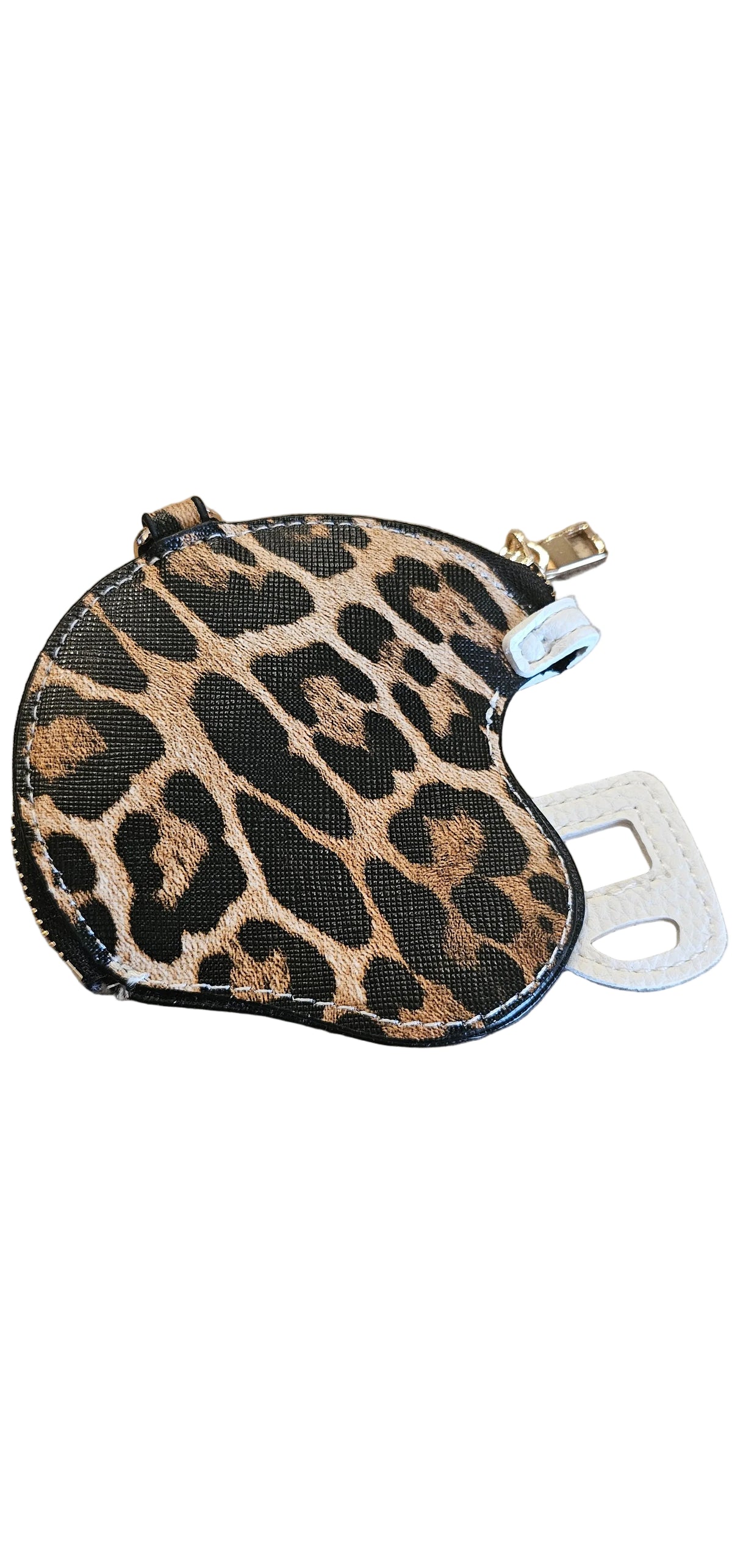 Game Day Football Helmet Coin Purse Wristlet – Leopard