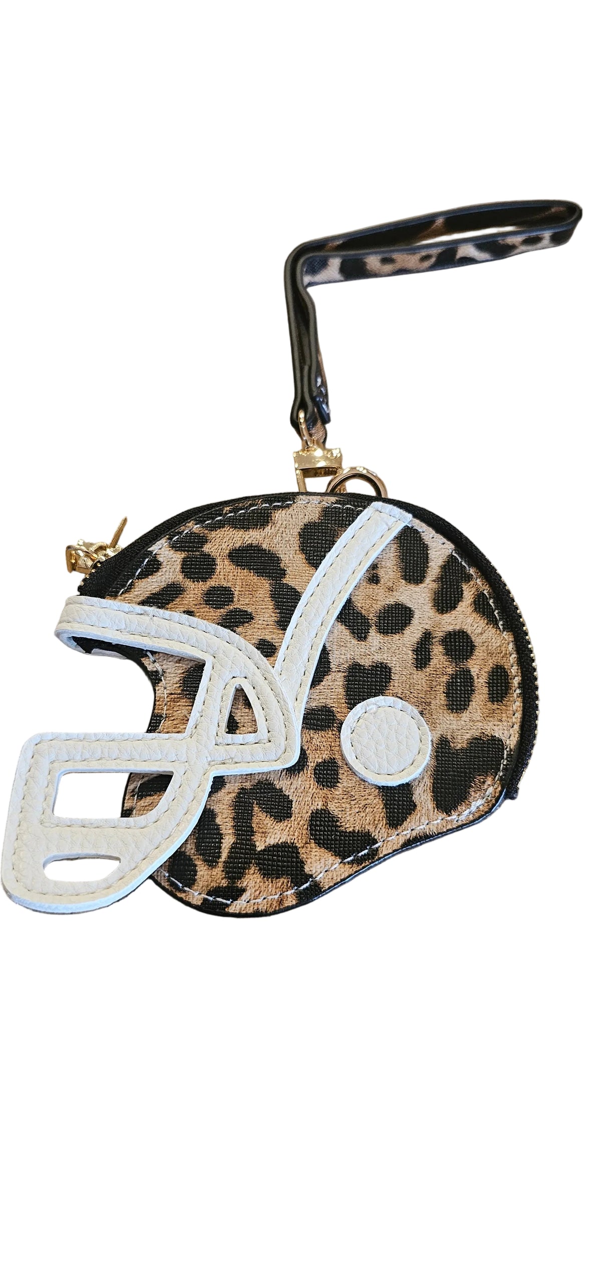 Game Day Football Helmet Coin Purse Wristlet – Leopard