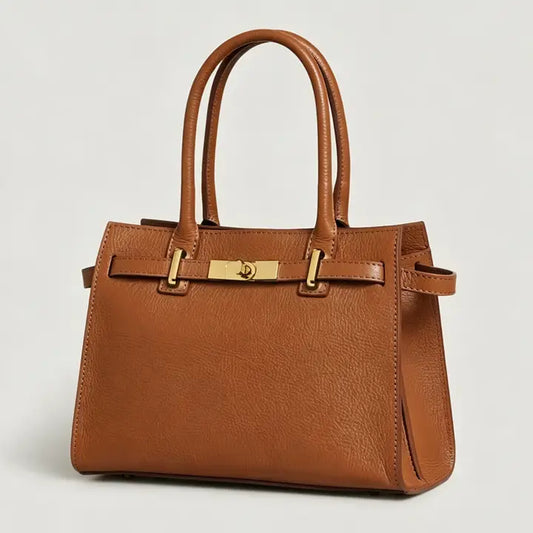 Milan Top Handle Satchel Cognac