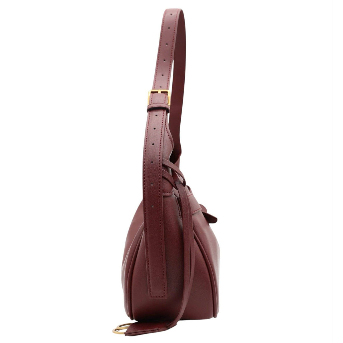 Bellissimo Genuine Leather Shoulder Buckle Bag – Burgundy
