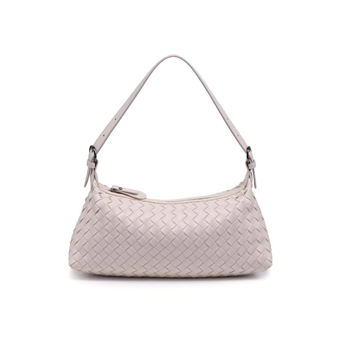 Audrey Vegan Leather Interwoven Shoulder Bag – Oatmilk