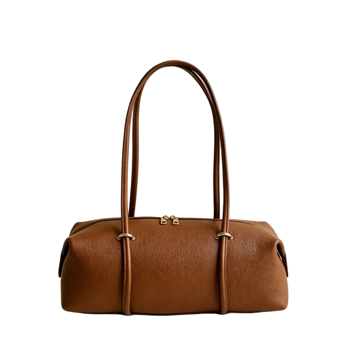 Florence Pebbled Leather East West Barrel Bag – Cognac