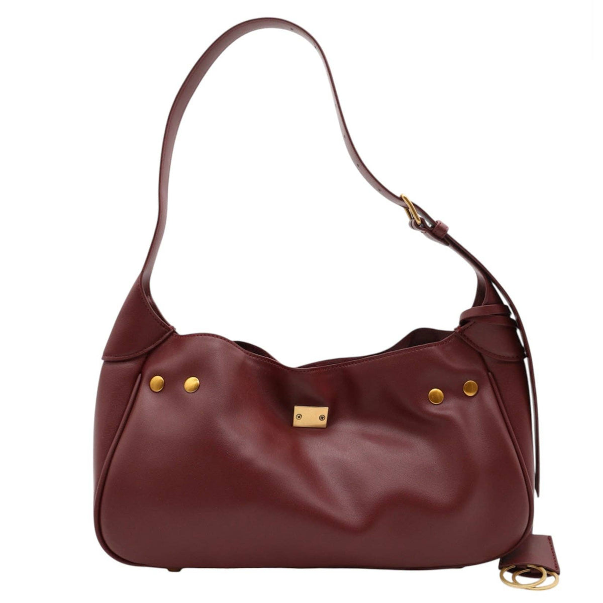 Bellissimo Genuine Leather Shoulder Buckle Bag – Burgundy