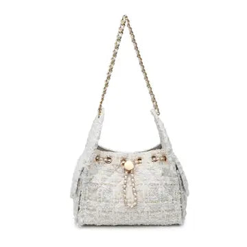 Paisely Shoulder Bag White