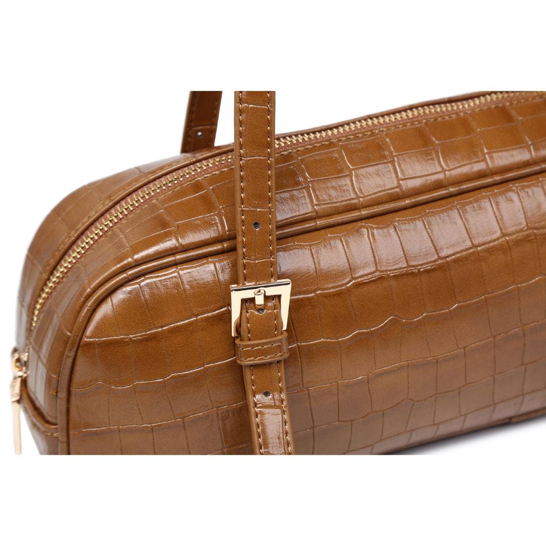 Athena Vegan Leather East West Shoulder Bag – Cognac