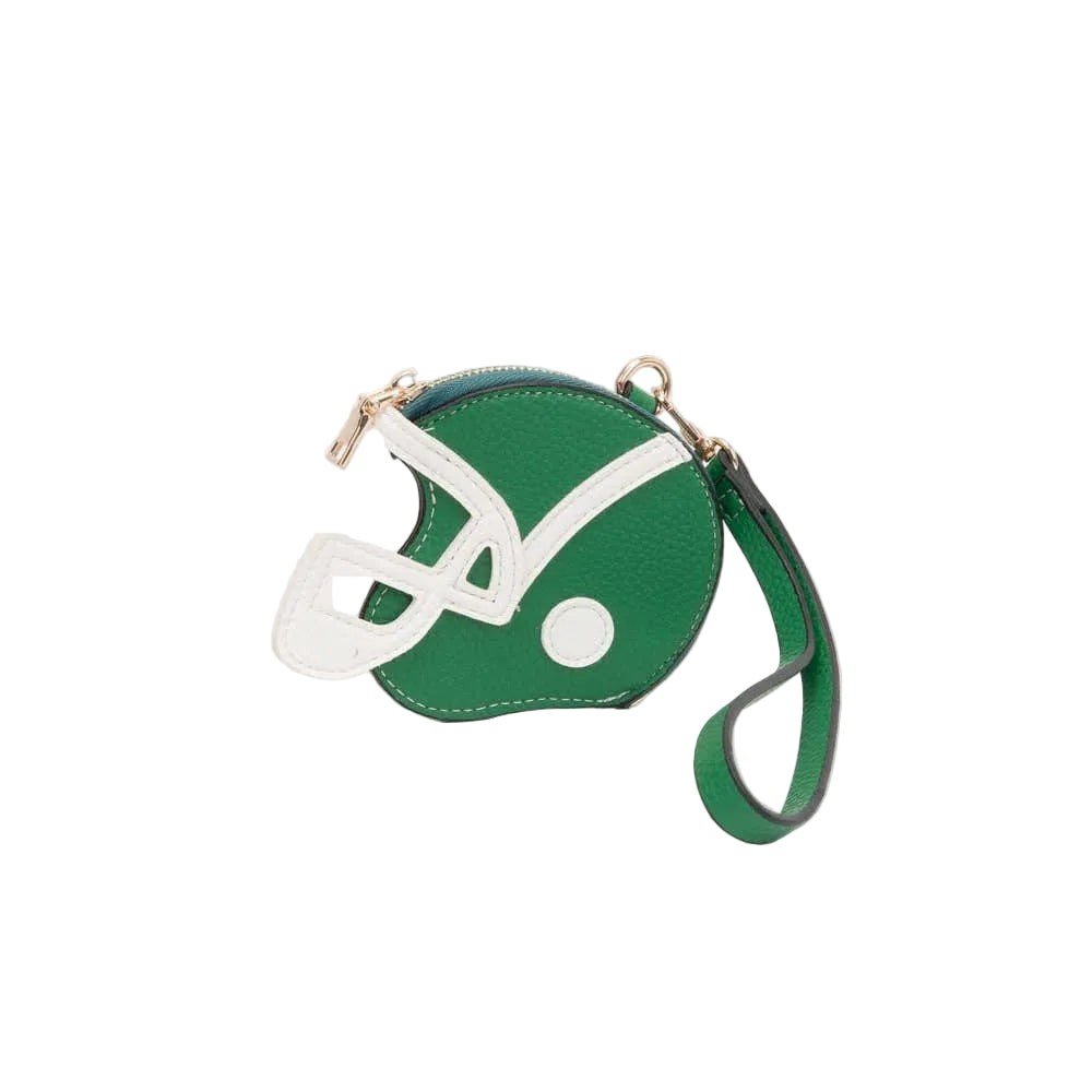 Game Day Football Helmet Coin Purse Wristlet – Green