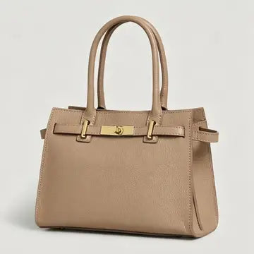 Milan Top Handle Satchel Beige