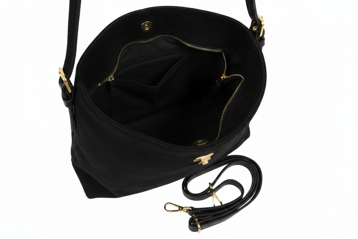 Turin Suede Shoulder Bag Sable