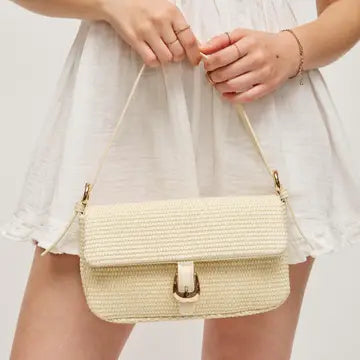 Gloria Straw Crossbody Ivory