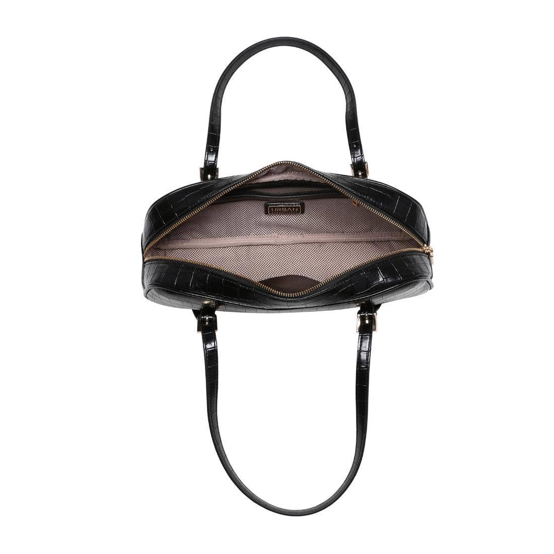 Athena Vegan Leather East West Shoulder Bag – Black