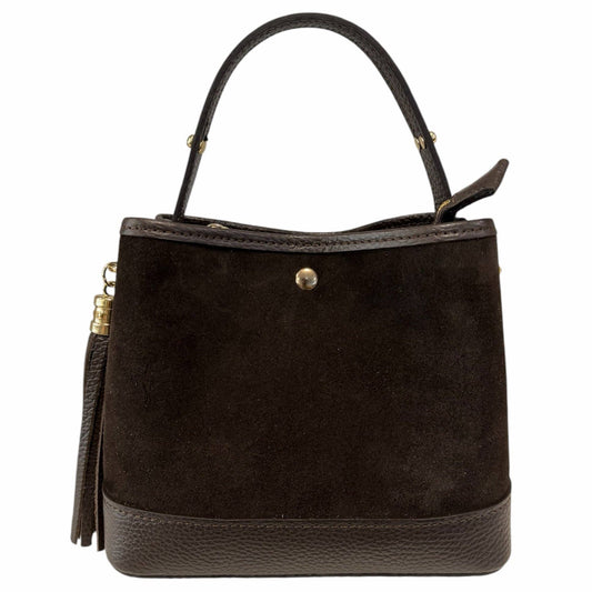 Amore Suede Bucket Bag – Dark Brown