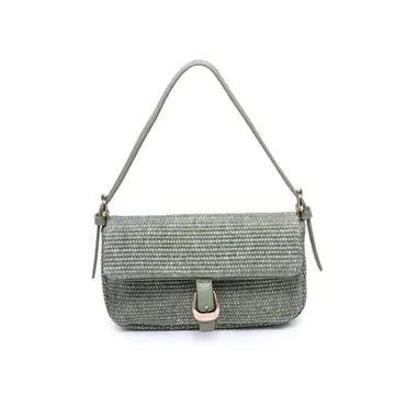 Gloria Straw Crossbody Sage