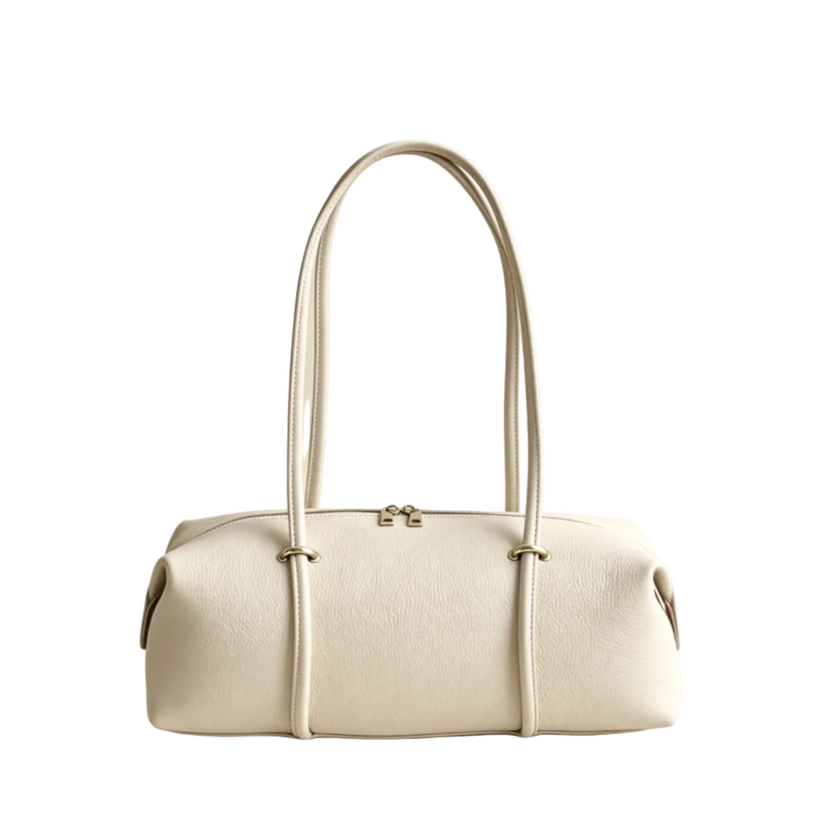 Florence Pebbled Leather East West Barrel Bag – Latte