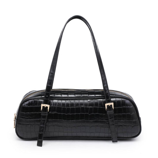 Athena Vegan Leather East West Shoulder Bag – Black