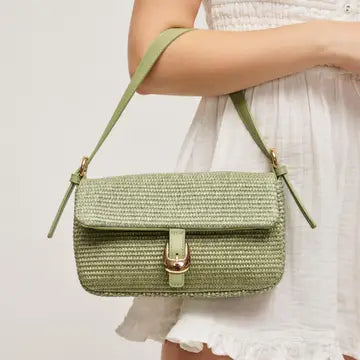 Gloria Straw Crossbody Sage