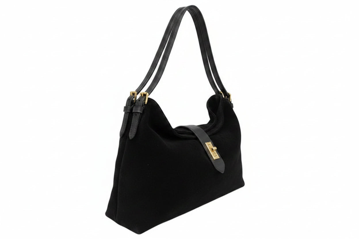 Turin Suede Shoulder Bag Sable