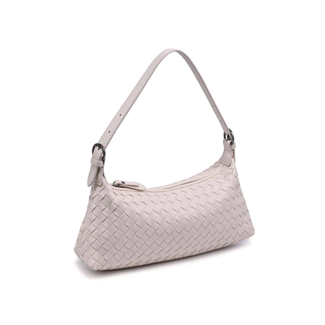 Audrey Vegan Leather Interwoven Shoulder Bag – Oatmilk