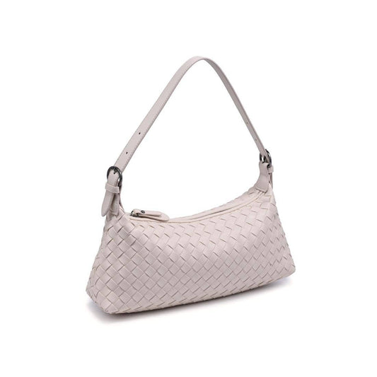 Audrey Vegan Leather Interwoven Shoulder Bag – Oatmilk