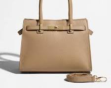 Milan Top Handle Satchel Beige