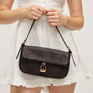 Gloria Straw Crossbody - Chocolate