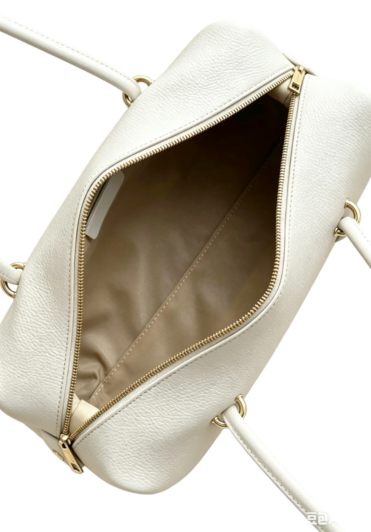 Florence Pebbled Leather East West Barrel Bag – Latte