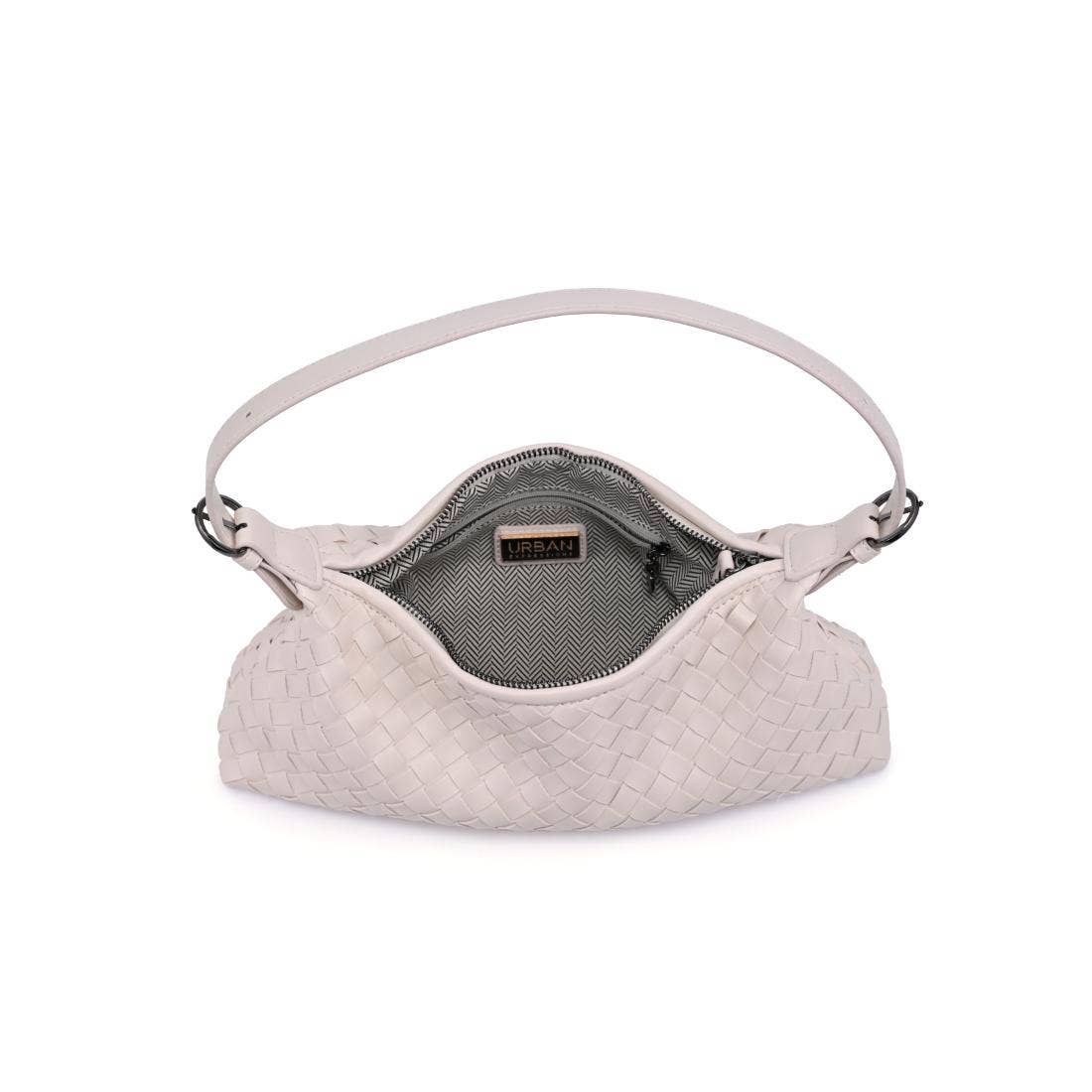 Audrey Vegan Leather Interwoven Shoulder Bag – Oatmilk