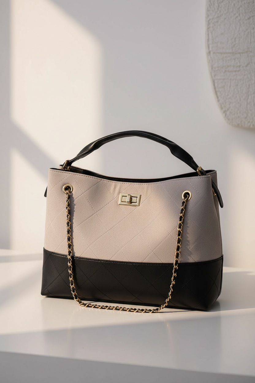 Eliana Tote Stone Black Lifestyle