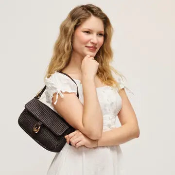 Gloria Straw Crossbody - Chocolate