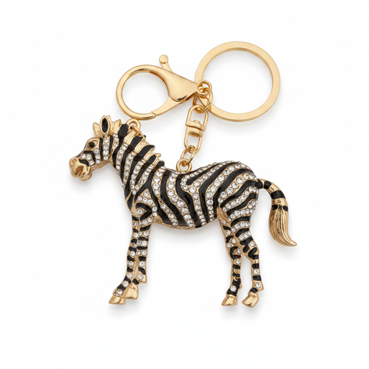 Safari Glamour Bag Charm - White Background